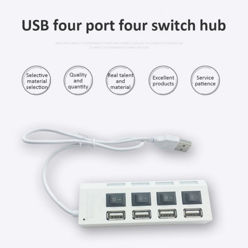 USB 2.0 集線器 USB 集線器 2.0 多 USB 分離器集線器使用電源適配器 4 7 端口多擴展器 2.0 USB 集線器帶開關適用於 PC