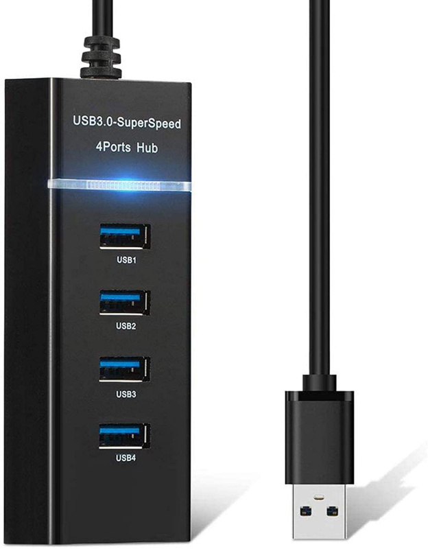 高速 4 端口 USB 3.0 數據傳輸集線器分離器便攜式 LED 迷你擴展適配器適用於 PS4 PS4 Pro PS4 Slim Xbox ONE Xbox