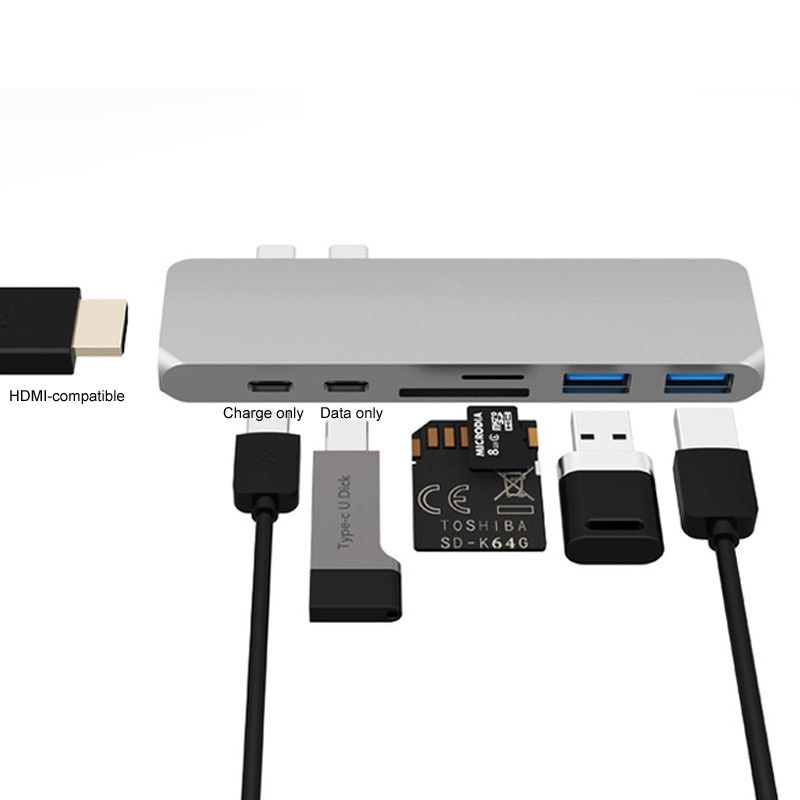 USB C HUB Type C 轉 HDMI 兼容 4k Rj45 1000M USB 3.0 適配器 TF SD 讀卡器 Type C HUB Dock 適用於 MacBook Pro Air M2 202