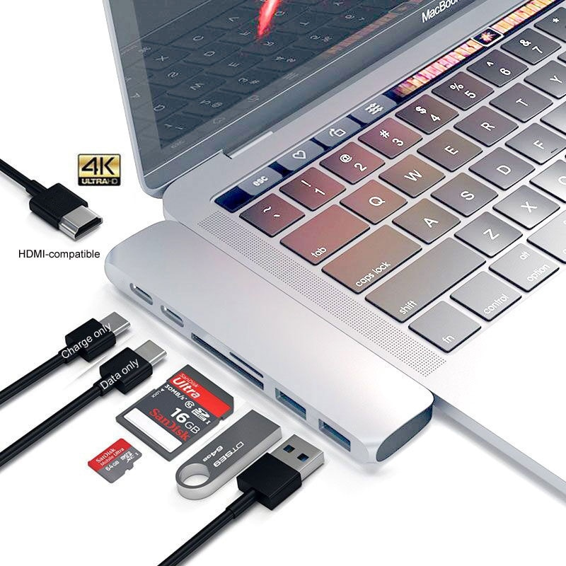 USB C HUB Type C 轉 HDMI 兼容 4k Rj45 1000M USB 3.0 適配器 TF SD 讀卡器 Type C HUB Dock 適用於 MacBook Pro Air M2 202