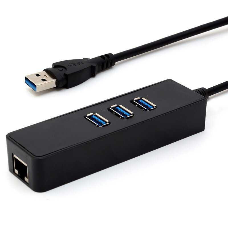 USB 3.0 集線器 USB 以太網適配器網卡轉 RJ45 局域網，帶 3 個 USB3.0 用於 PC 計算機 1000Mbps 網絡適配器 USB 分離器