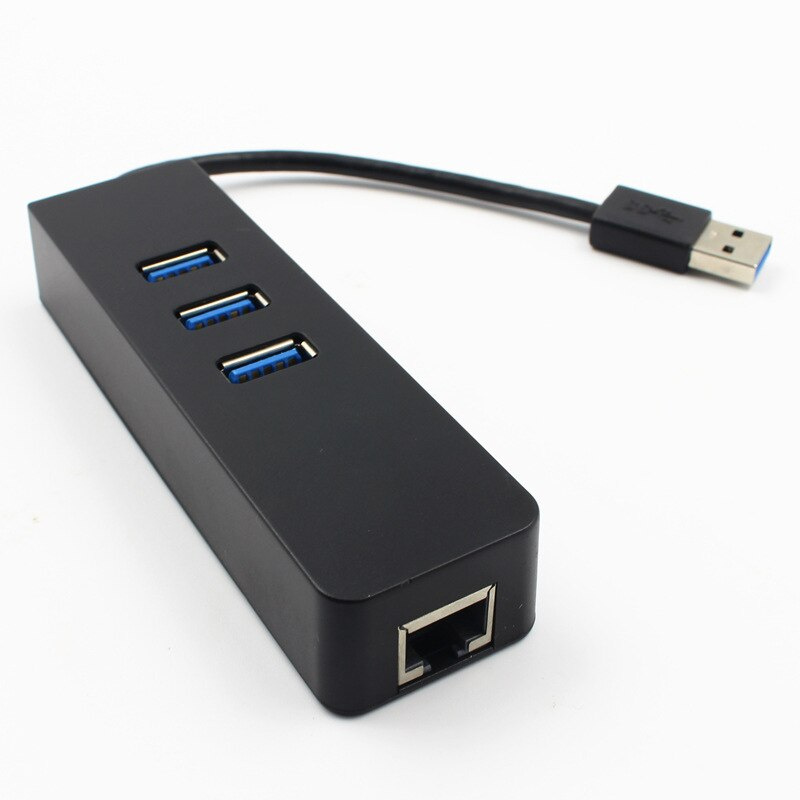 USB 3.0 集線器 USB 以太網適配器網卡轉 RJ45 局域網，帶 3 個 USB3.0 用於 PC 計算機 1000Mbps 網絡適配器 USB 分離器