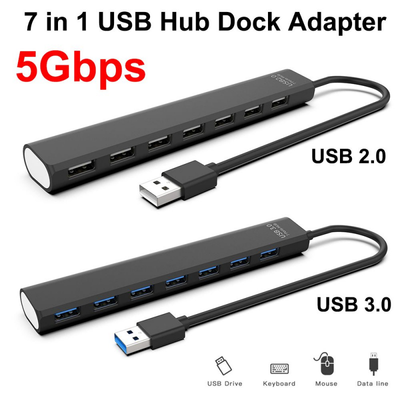 專業數據傳輸高速分離器 USB 擴展器 7 端口 USB 2.0 USB 3.0 集線器對接適配器