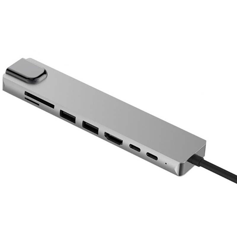 8 合 1 USB C 3.1 至 HDTV 4K 100Mbps Lan 以太網 USB3.0 USB 2.0 TF SD 卡槽讀卡器 C 型充電集線器適用於 Macbook Air Pro M1