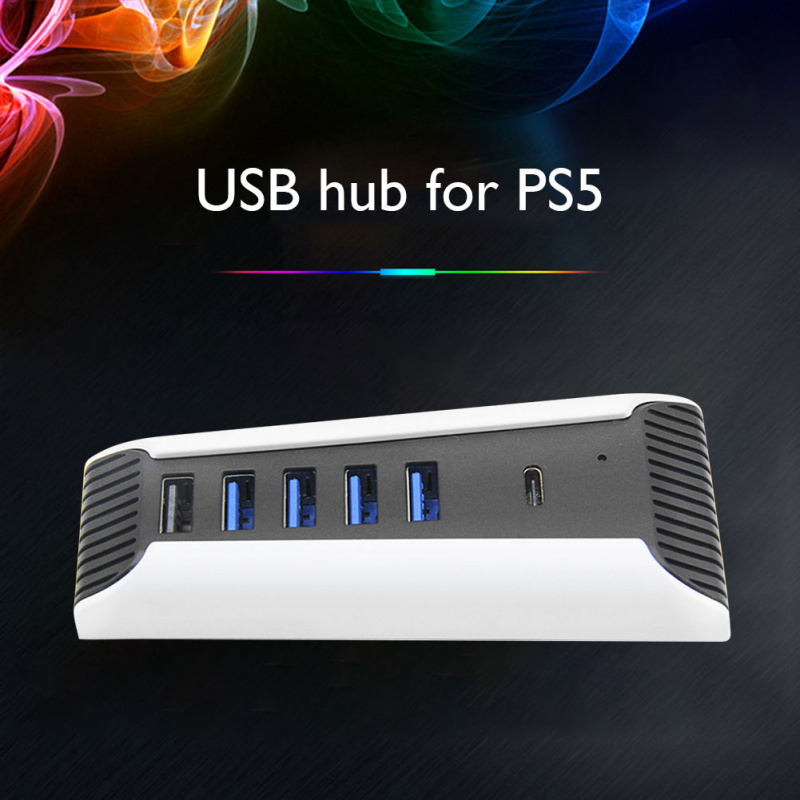 USB集線器USB2.0分離器擴展器擴展高速適配器1轉5多口適用於PS5 PS 5