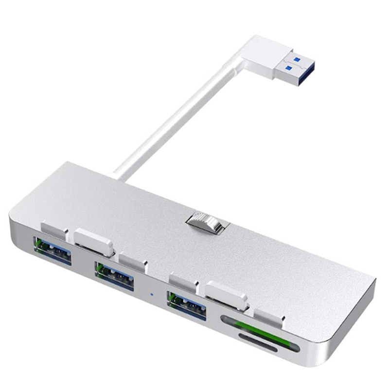 Rocketek 鋁合金 USB 3.0 集線器 3 端口適配器分離器，帶 SD TF 讀卡器，適用於 iMac 21.5 27 PRO 超薄一體機電腦