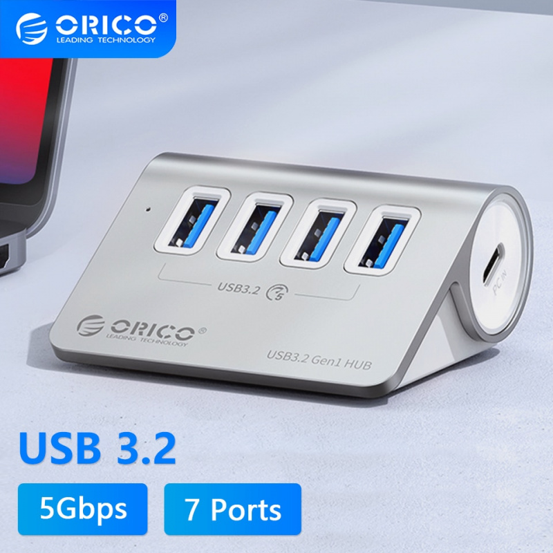ORICO 鋁製供電 5Gbps 集線器 PD18W 充電器 USB3.2 型 USB C 讀卡器分離器，帶電源適配器，適用於 MacBook 配件