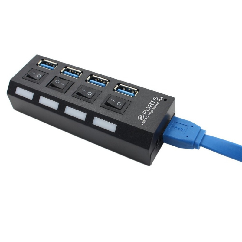 最新 USB 集線器高速 USB 集線器 3.0 帶獨立四端口緊湊型輕型電源適配器集線器帶電源
