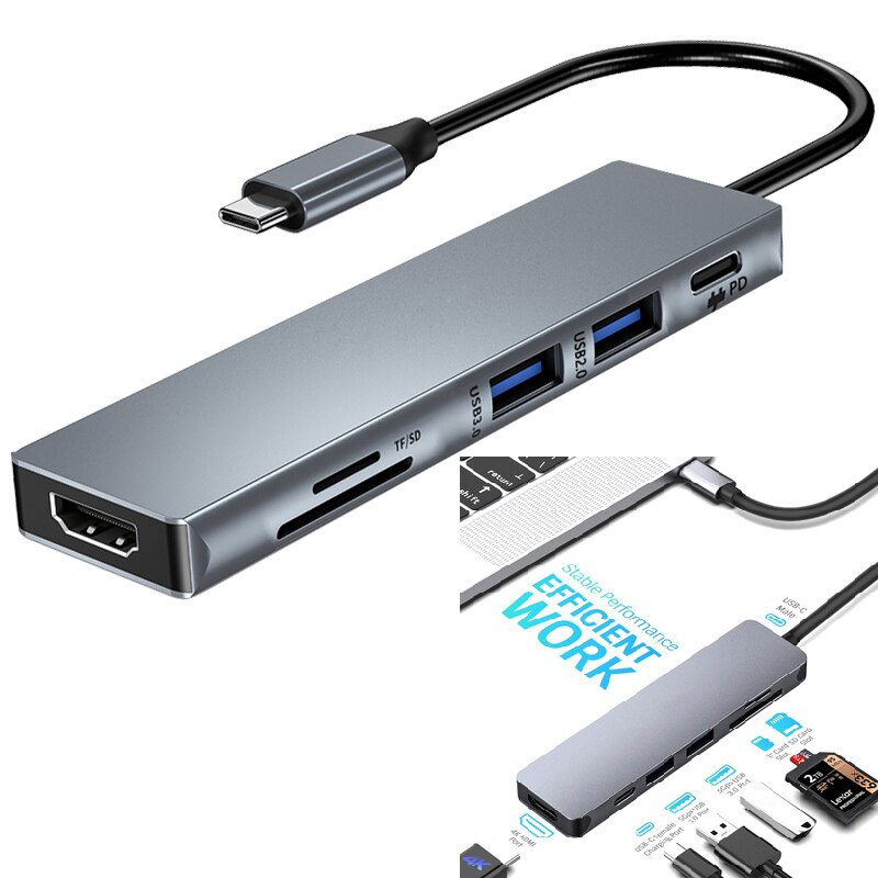 USB 3.0 C 型集線器 6 合 1 多分離器適配器帶 TF SD 讀卡器插槽適用於 Macbook Pro 13 15 Air PC 電腦配件