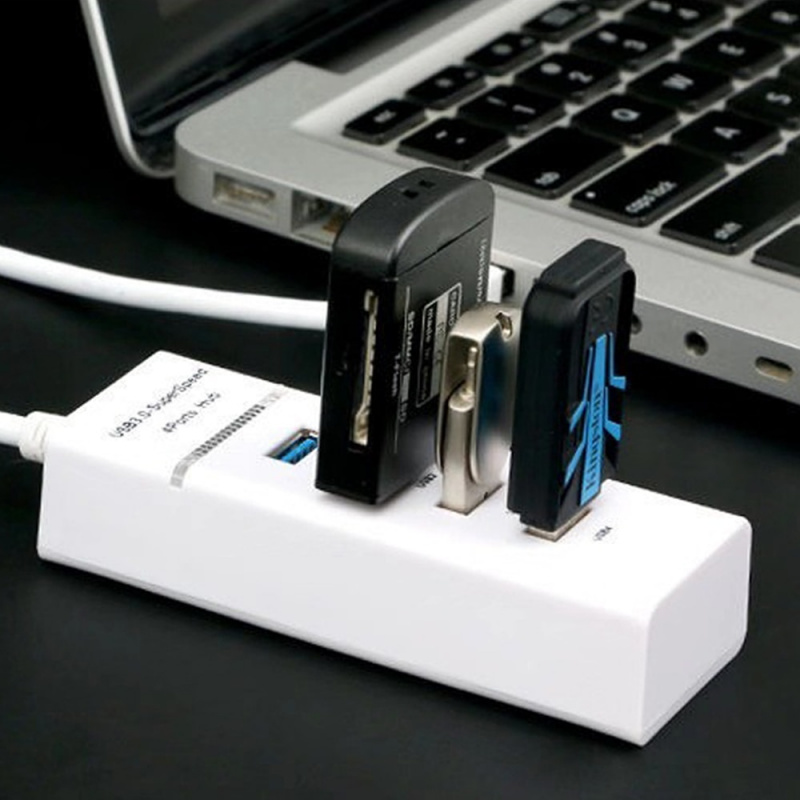 超高速 5Gbps USB 3.0 4 端口集線器，帶 1 米長電纜開關分流適配器連接器轉換器，適用於筆記本電腦