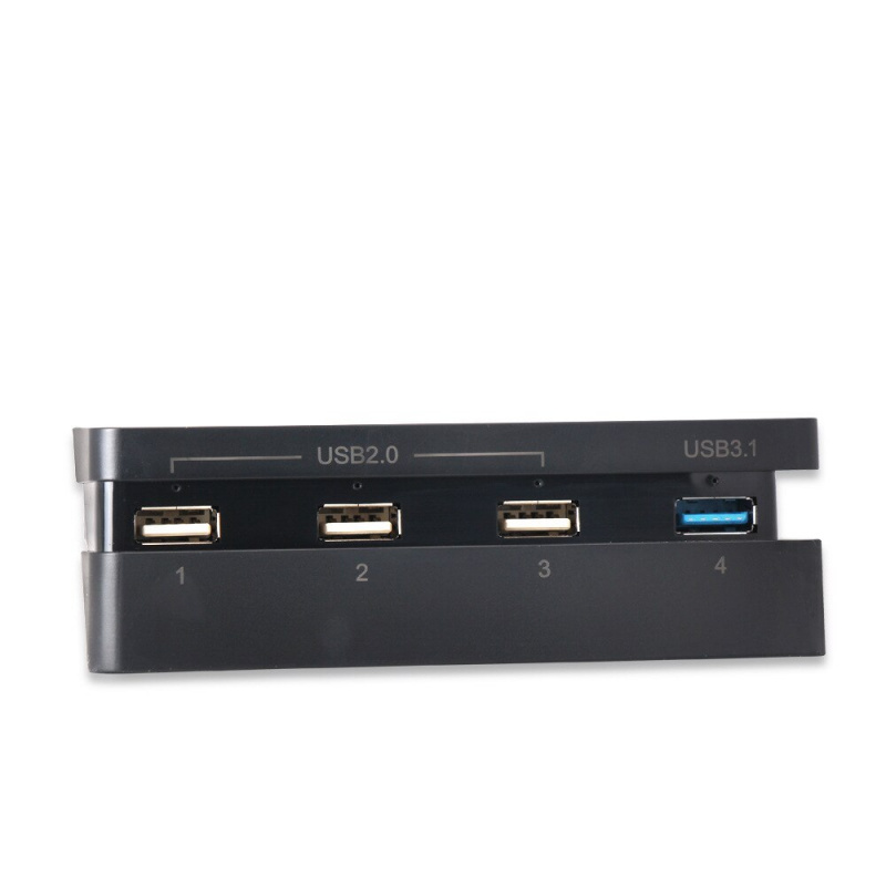 適用於 Play Station 4 的 4 端口 PS4 Slim Extend USB 適配器 Slim 遊戲機 USB HUB 3.0 高速和適用於 Playstation 4 的 2.0 USB 端口