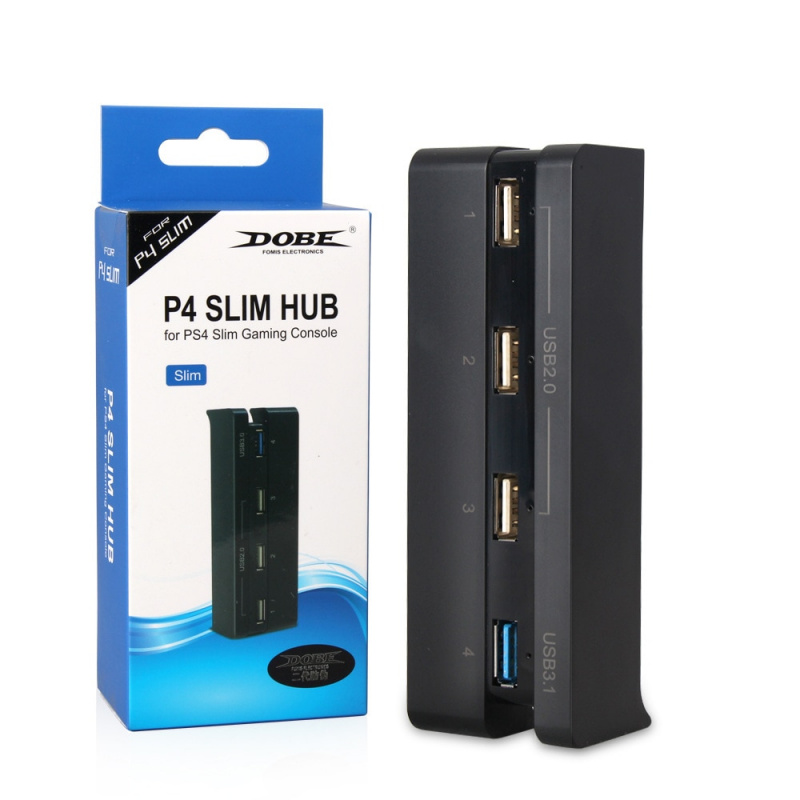 適用於 Play Station 4 的 4 端口 PS4 Slim Extend USB 適配器 Slim 遊戲機 USB HUB 3.0 高速和適用於 Playstation 4 的 2.0 USB 端口