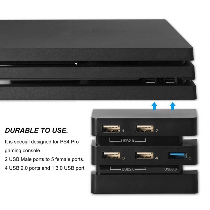 專業 2 到 5 集線器集線器擴展器適配器控制台配件高速 USB 3.0 2.0 適用於 Playstation4 PS4 Pro 遊戲控制台