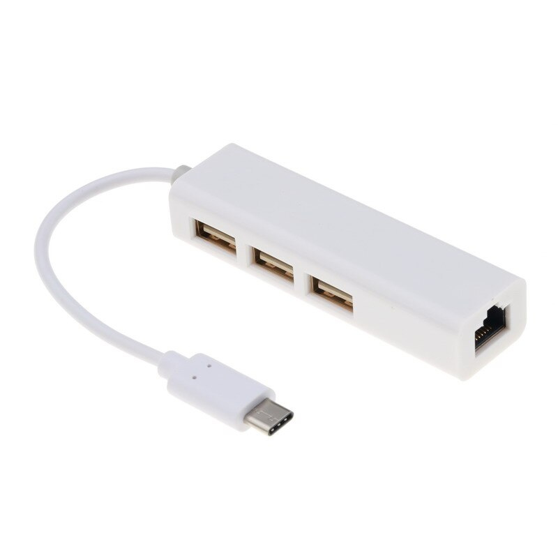 kebidu Hot 3 端口 C 型轉 USB 集線器支持以太網 LAN RJ45 電纜適配器網卡 USB 2.0 數據傳輸適配器