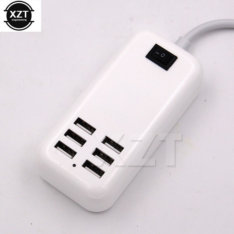 1 個 USB 插槽充電擴展插座帶切換器 6 端口 USB 集線器充電器交流電源適配器