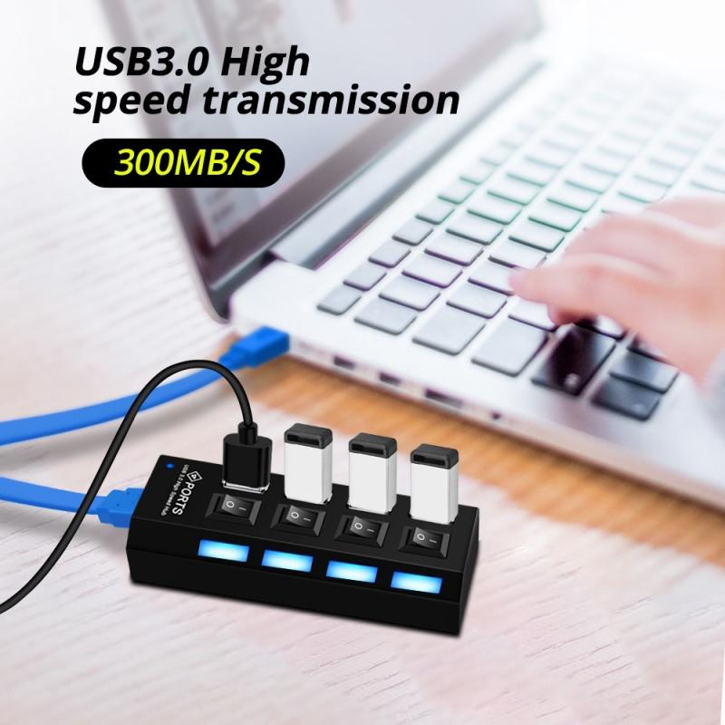 微型 USB 集線器 3.0 4 端口擴展器 5Gbps 集線器 Hab 鍵盤集線器高速分離器適配器適用於計算機 PC