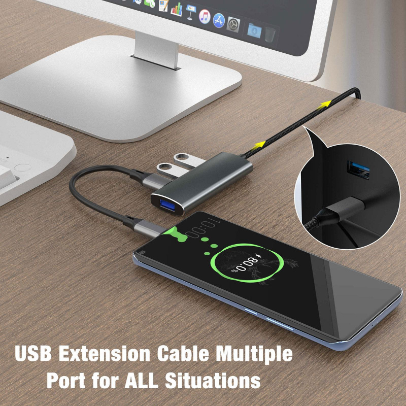USB HUB 3 0 4 端口 USB 3.0 適配器 5Gbps 高速多 USB C 分離器適用於聯想 Macbook Pro PC 配件 Tipo C