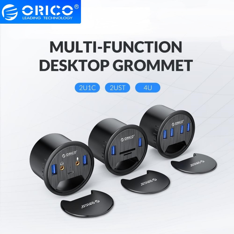ORICO Desk Grommet USB 3.0 HUB 帶麥克風耳機 C 型分離器 SD TF OTG 適配器適用於台式電腦