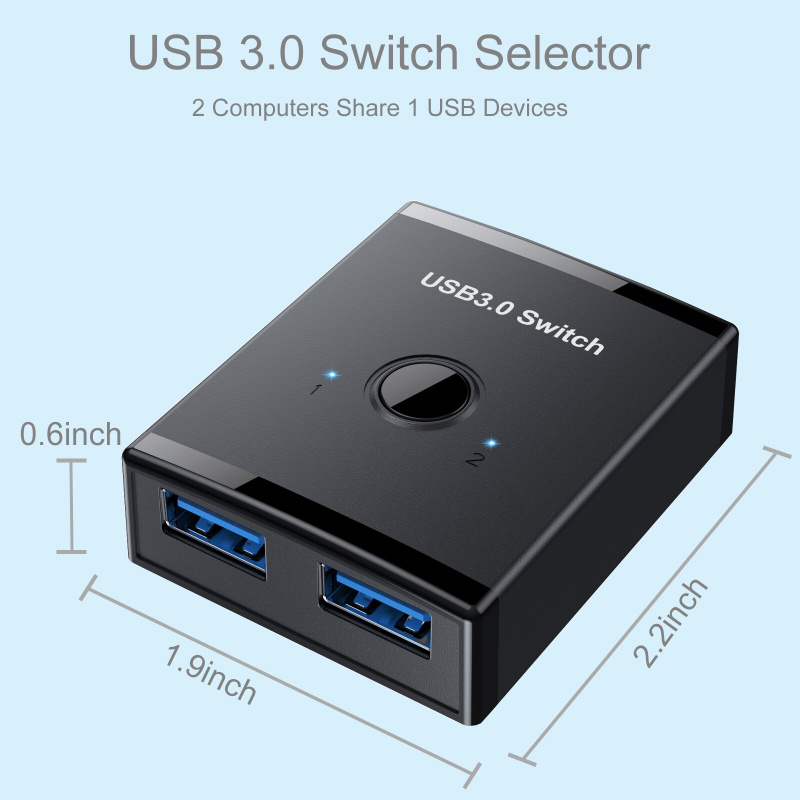 USB Switch KVM USB HUB 3.0 Switcher Selector KVM Switch for PC Keyboard Mouse Printer 1 PC Sharing 2