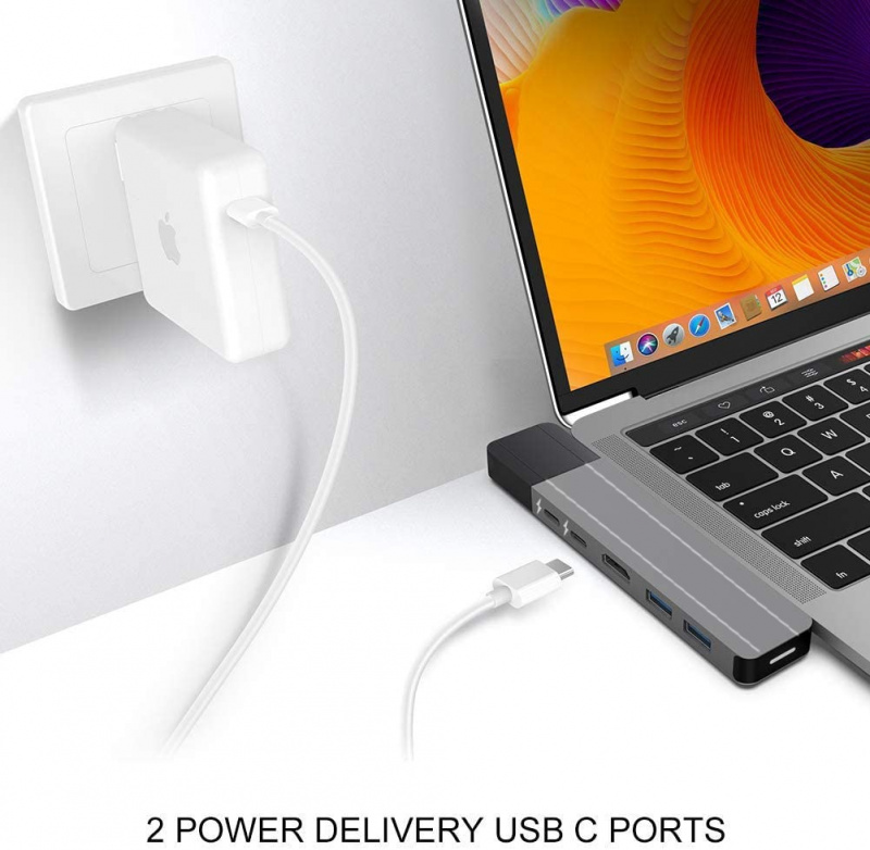 USB C 集線器 Thunderbolt 3 擴展塢，帶 HDMI 兼容 Rj45 1000M TF SD 讀卡器 PD 100W 雙 Type C 集線器適配器，適用於 MacBook Pro Air M1
