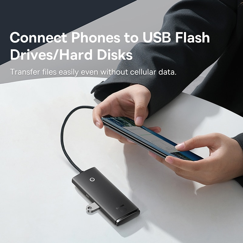Baseus USB HUB 4 in 1 USB C HUB USB Type C to Multi USB 3.0 Adapter for MacBook Pro Air Huawei Mate 30 USB-C 3.0 Splitter