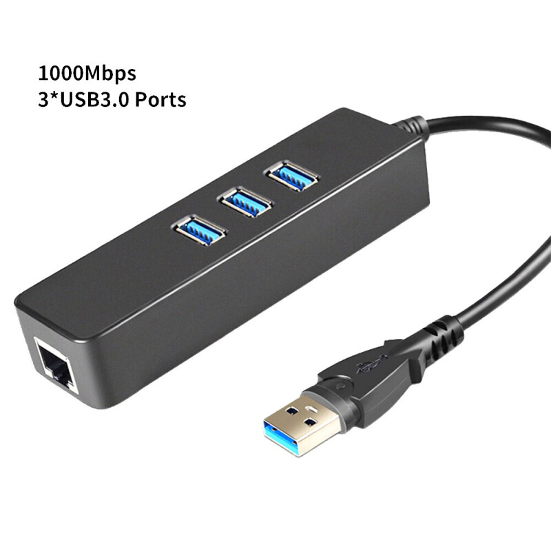 USB 3 端口 3.0 集線器高速分配器 USB 集線器 3.0 RJ45 LAN 網卡適用於 Mac iOS Android PC RTL8152 TYPE-C 集線器