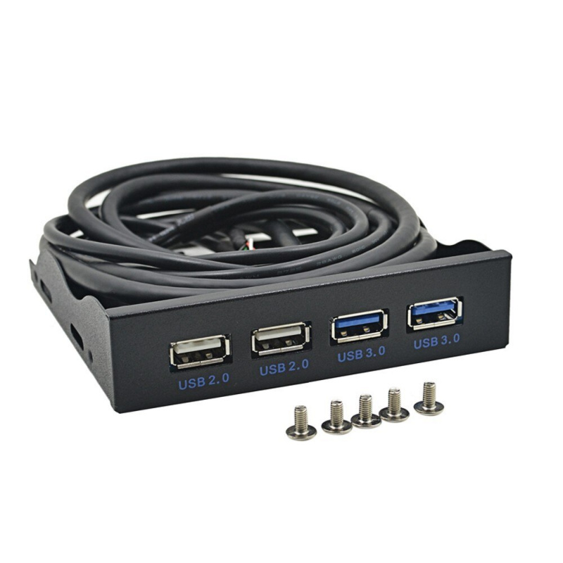 H1111Z HUB USB 2.0 USB 3.0 4 端口前面板 USB3.0 集線器分配器內部組合支架適配器適用於台式機 3.5 英寸軟盤托架