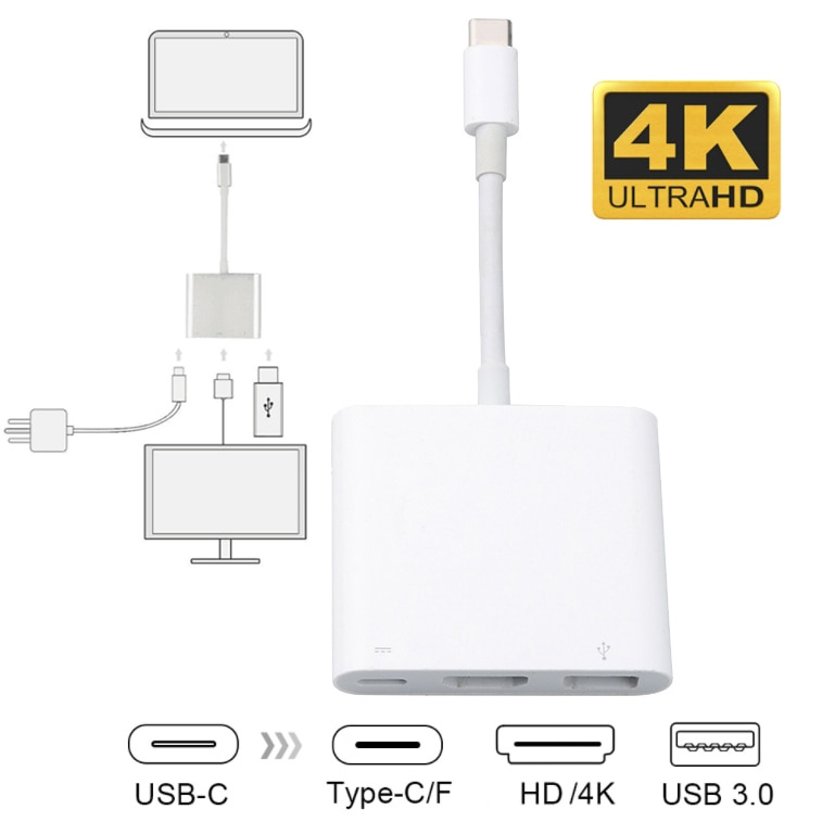 USB HUB Type C to HDMI-Compatible Cable 4K Converter Adapter Type C to HD-MI USB 3.0 Type-C for PC Laptop MacBook Huawei Mate 30