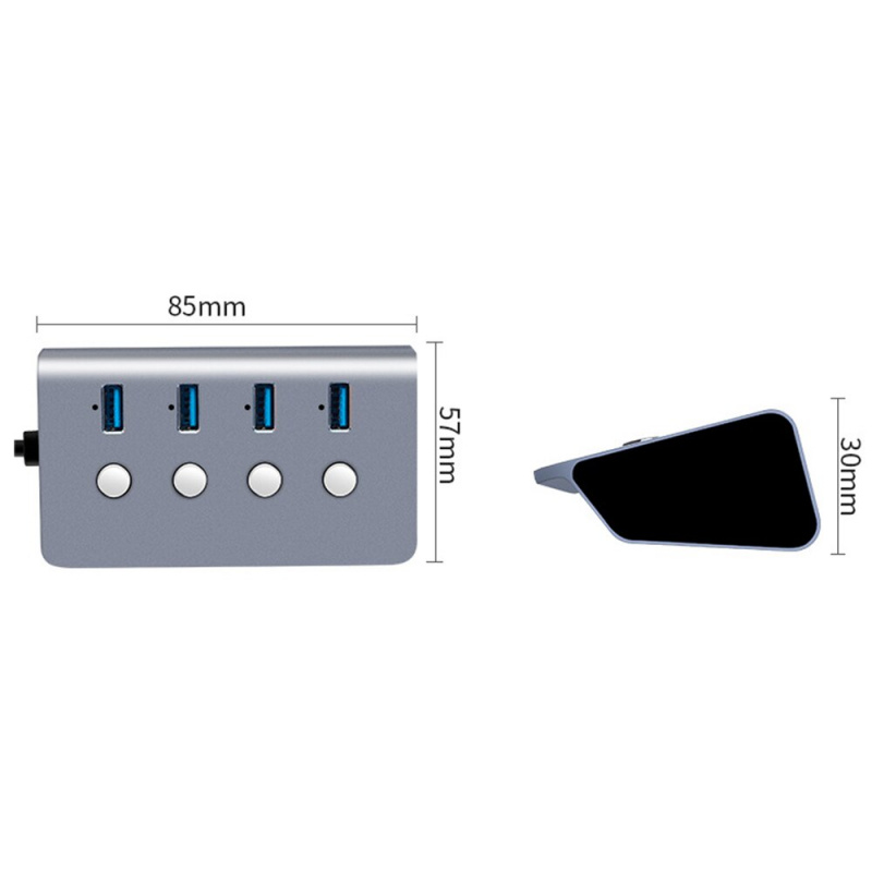 4 端口 USB 集線器 USB3.0 集線器高速數據傳輸 USB 分配器帶獨立開關工作燈適用於筆記本電腦台式電腦