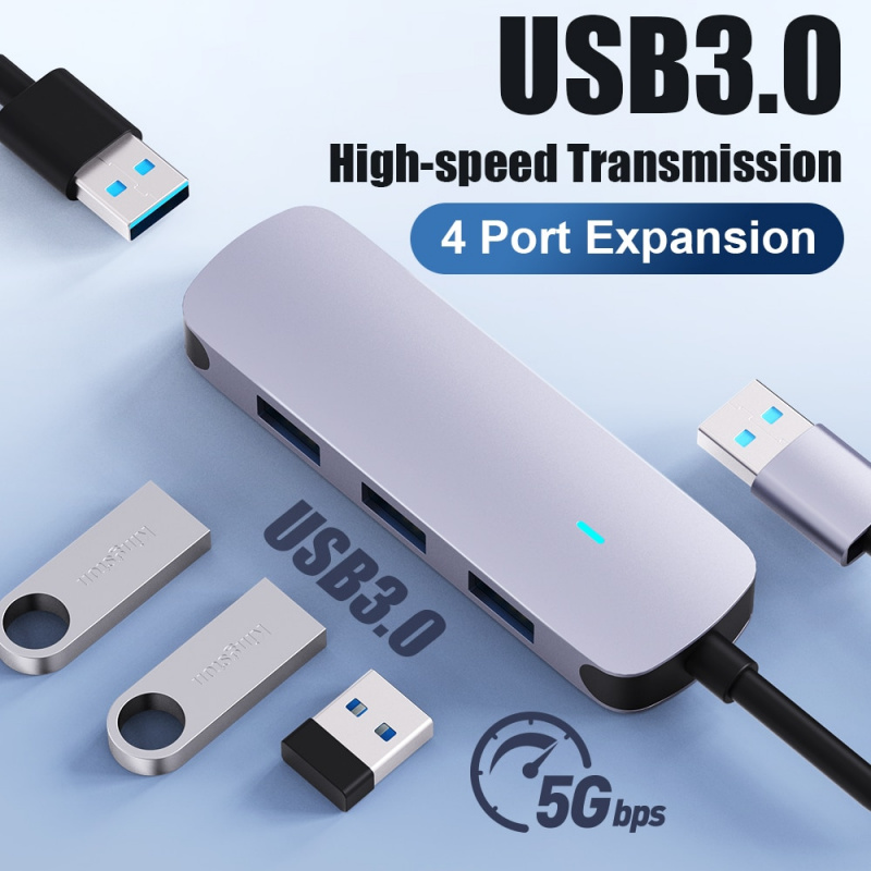 USB 3.0 4 Port Hub OTG Adapter 5Gpbs High Speed USB 3.0 2.0 Splitter for Lenovo Xiaomi Macbook Pro Air PC Computer  Accessories