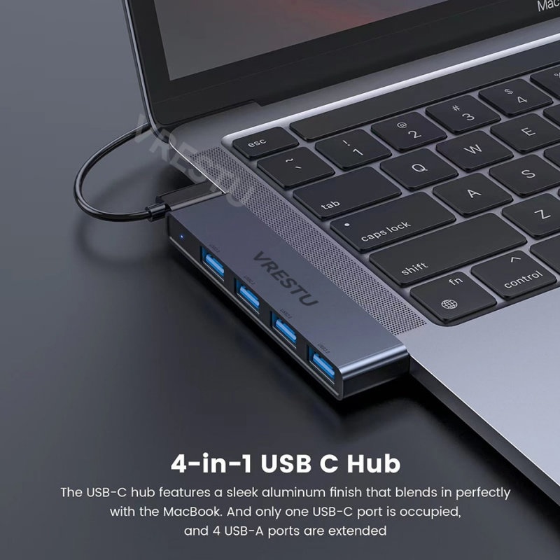 Type C USB3.0 2.0 HUB 高速 4 端口多分離器適配器 OTG 適用於三星華為小米 Macbook Pro 15 Air Pro 擴展塢
