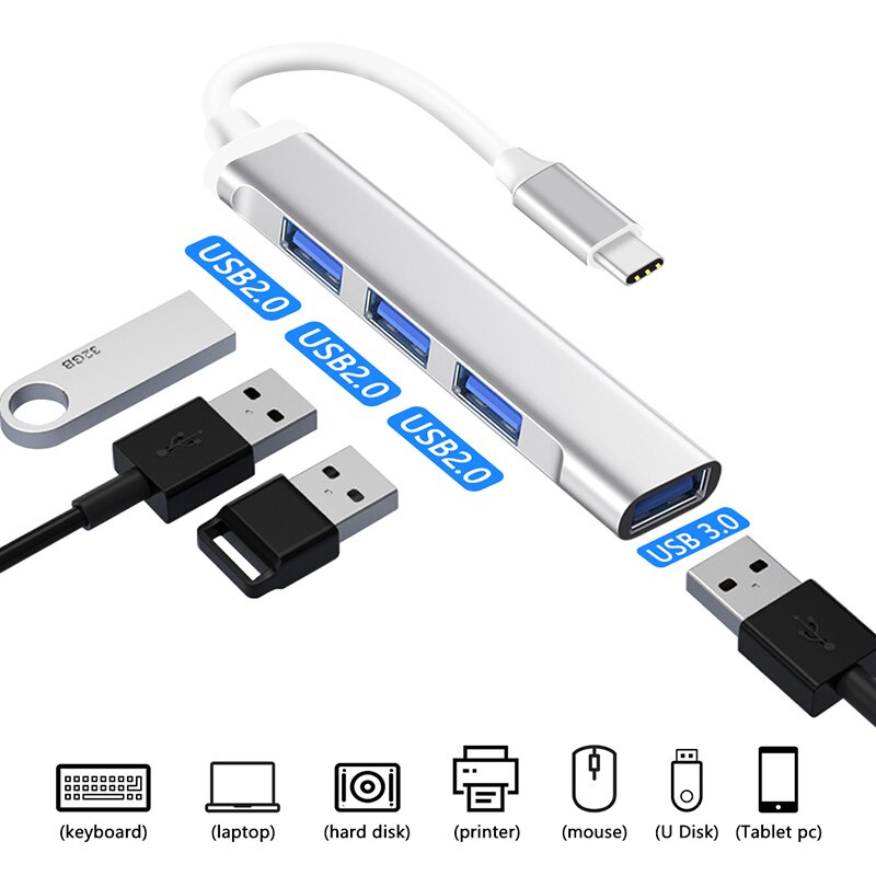 Type C USB C HUB 3.0 3.1 4 端口多分離器適配器 OTG 適用於聯想華為小米 Macbook Pro 15 Air Pro 電腦配件