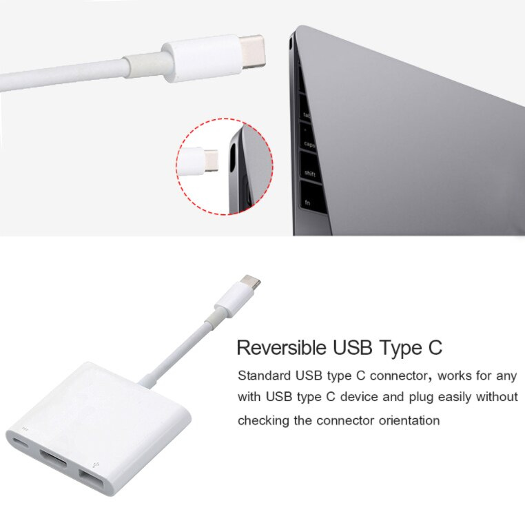 kebidu USB 3.1 Type C to HD USB 3.0 HUB USB-C multi-port Adapter Dongle Dock Cable for New Macbook Pro 白色批發