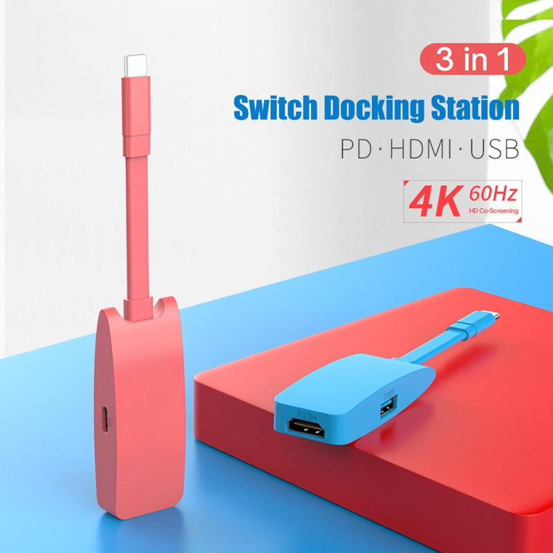 Switch Dock TV Dock 適用於 Nintendo Switch 配件擴展塢 USB C 型集線器轉 4K HDMI USB 3.0 PD 適用於 Macbook Air M1 Pro
