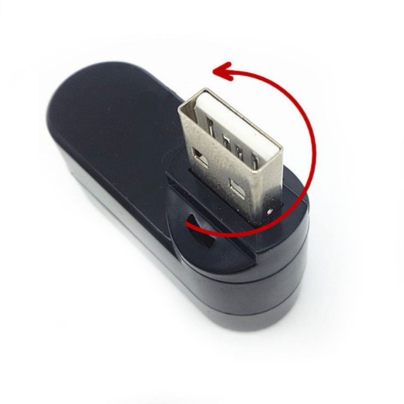 可旋轉高速 3 端口 USB 集線器 2.0 USB 分離器適配器適用於 PC 筆記本平板電腦筆記本電腦旋轉 180 度高 Da