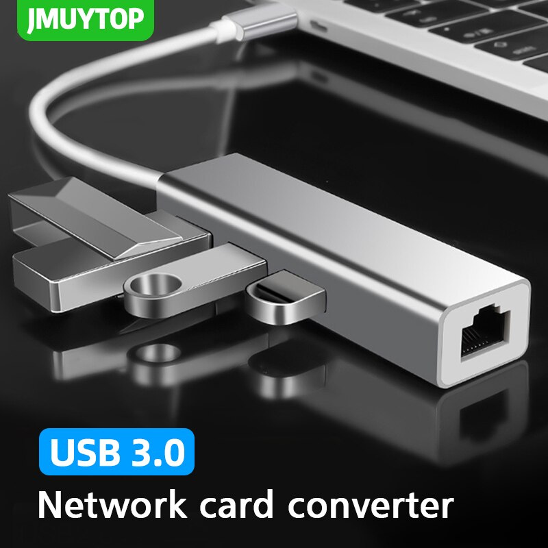 4 合 1 千兆以太網 USB C 集線器迷你尺寸 USB C 型 3.0 到 RJ45 PD USB 3.0 OTG 適配器 USB C 擴展塢適用於 MacBook Air Pro PC 集線器