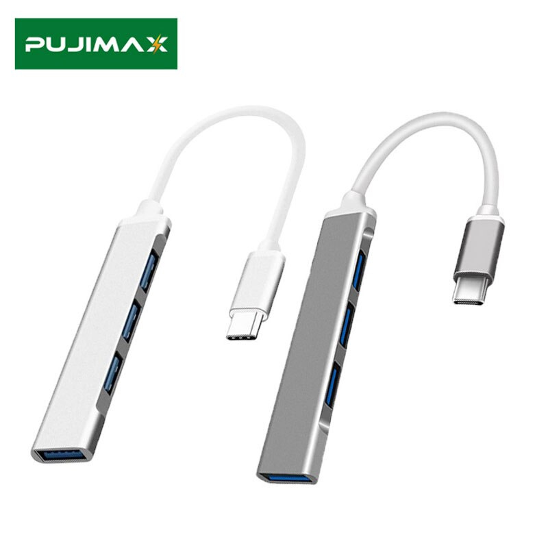 PUJIMAXUSB 集線器高速 4 端口 USB 3.0 集線器 C 型分配器 5Gbps 適用於 PC 電腦配件多端口集線器 4 USB 3.0 2.0 端口