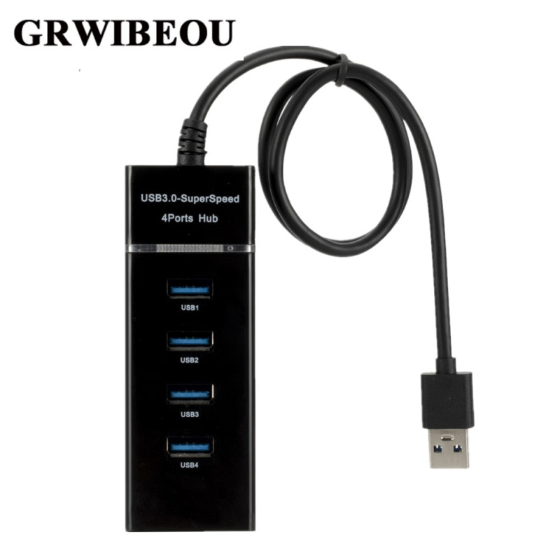 Grwibeou 4 端口高速集線器高速 4 端口 USB 3.0 多集線器分路器擴展適用於台式電腦筆記本電腦適配器 USB 2.0 集線器