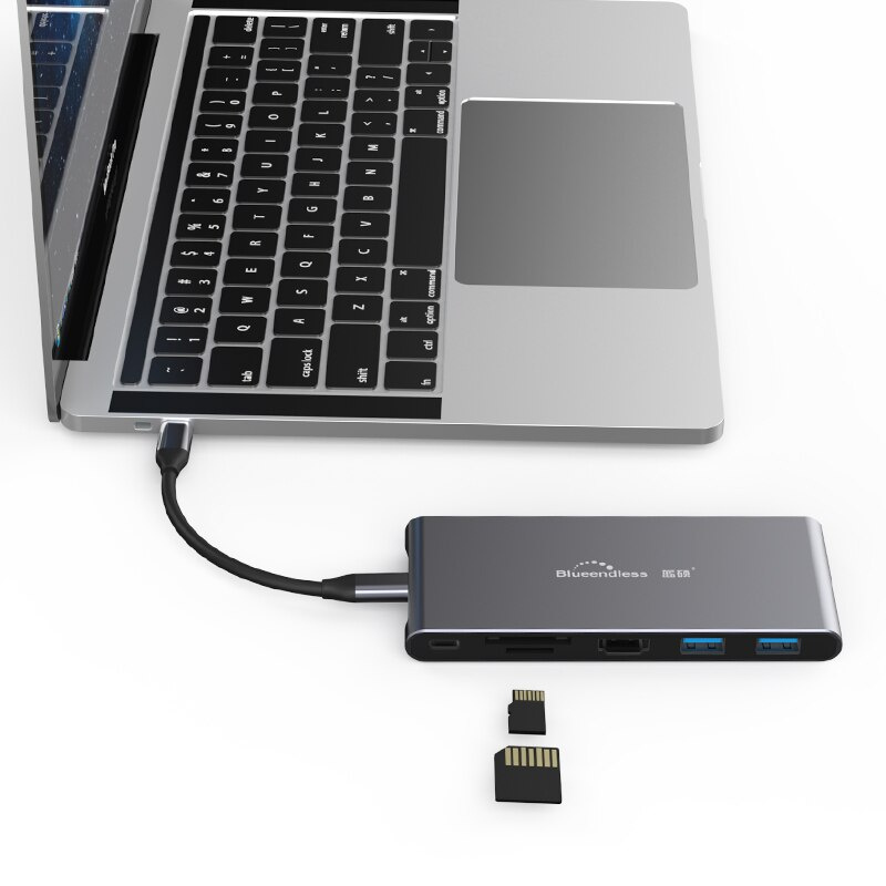 USB C 型 3.1 分離器 3 端口 USB C 集線器轉多 USB 3.0 HDMI 適配器適用於 MacBook Pro 配件 SSD 外殼 HDD 機箱 NGFF