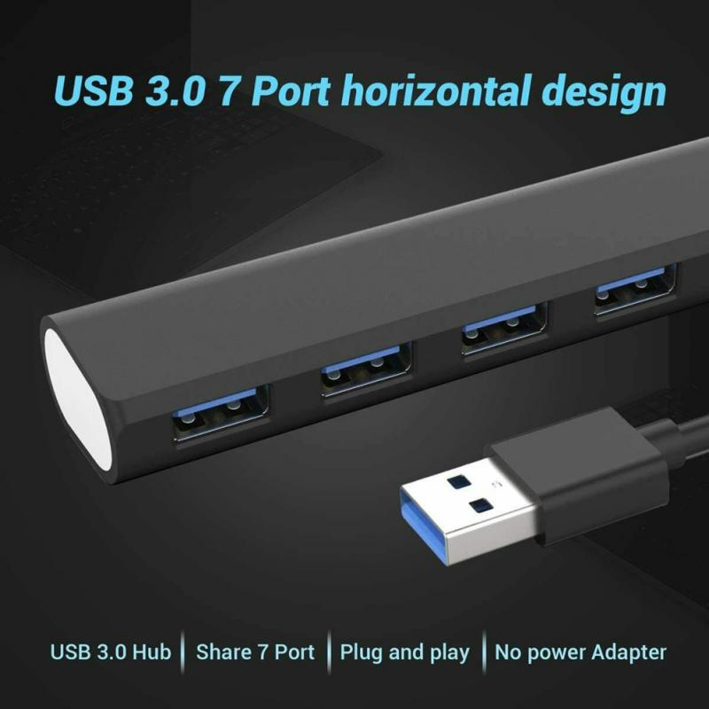多 USB 分配器 5Gbps 7 端口 USB 擴展器 USB 3.0 集線器擴展塢適配器端口多擴展器 2.0 USB3 集線器筆記本電腦配件
