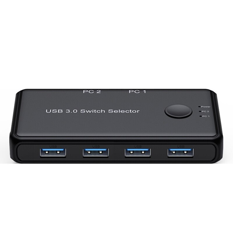 USB 3.0 開關選擇器 KVM 切換器集線器 4 端口 5Gbps 2 輸入 4 輸出轉換器適用於 Windows10 PC 掃描儀打印機共享