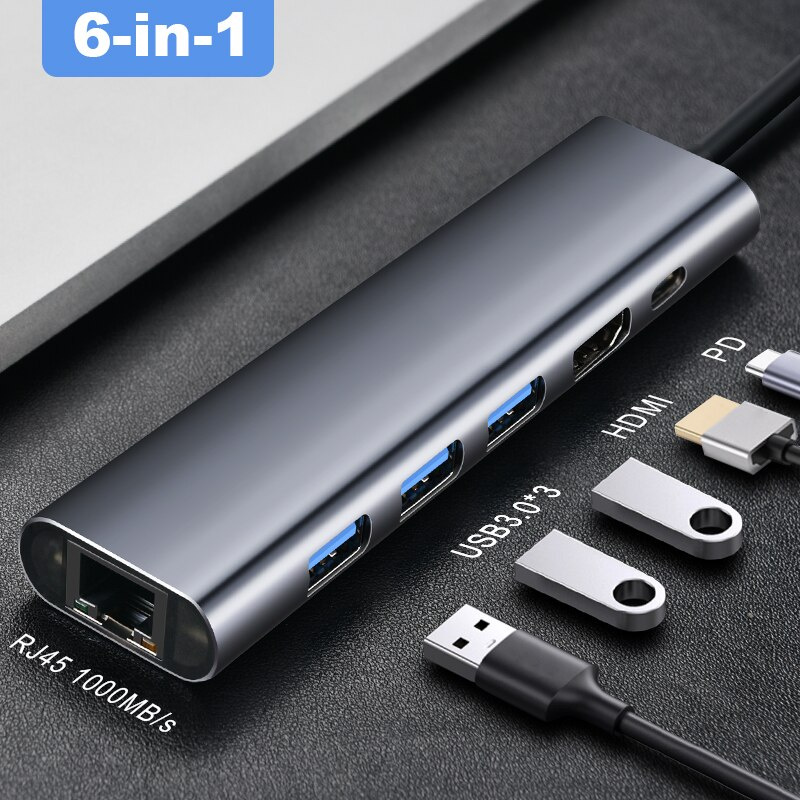 OFCCOM USB C HUB Type C to Ethernet Multi USB 3.0 HUB HDMI Adapter Dock for MacBook Pro 華為 USB-C 3.0 Splitter Port TypeC HUB