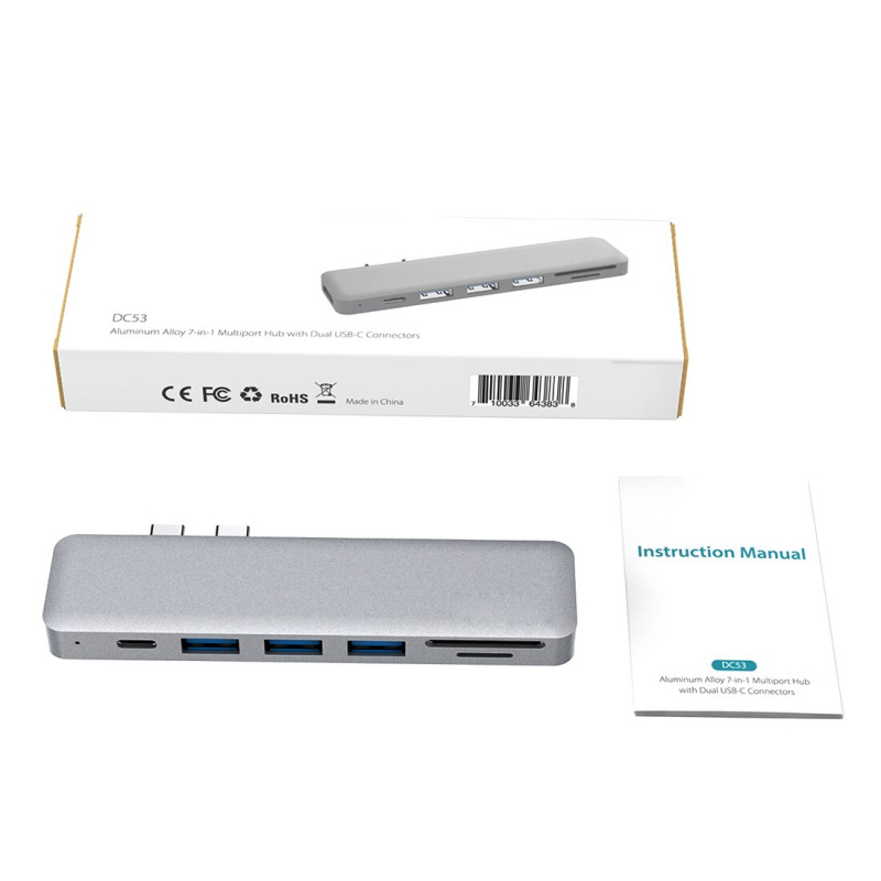dodocool 7 合 1 USB C 集線器適用於 Macbook Pro Multi USB 3.1 Type C 集線器 3.0 2.0 USB C HDMI 適配器 PD Dock Mate 20 Pro OTG 分離器