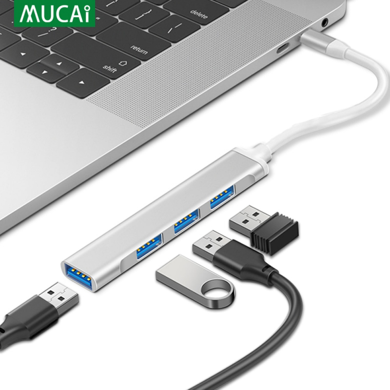 Type C USB C HUB Dock 3.0 3.1 4 端口多分離器適配器 OTG 適用於聯想華為小米 Macbook Pro 15 Air Pro 配件