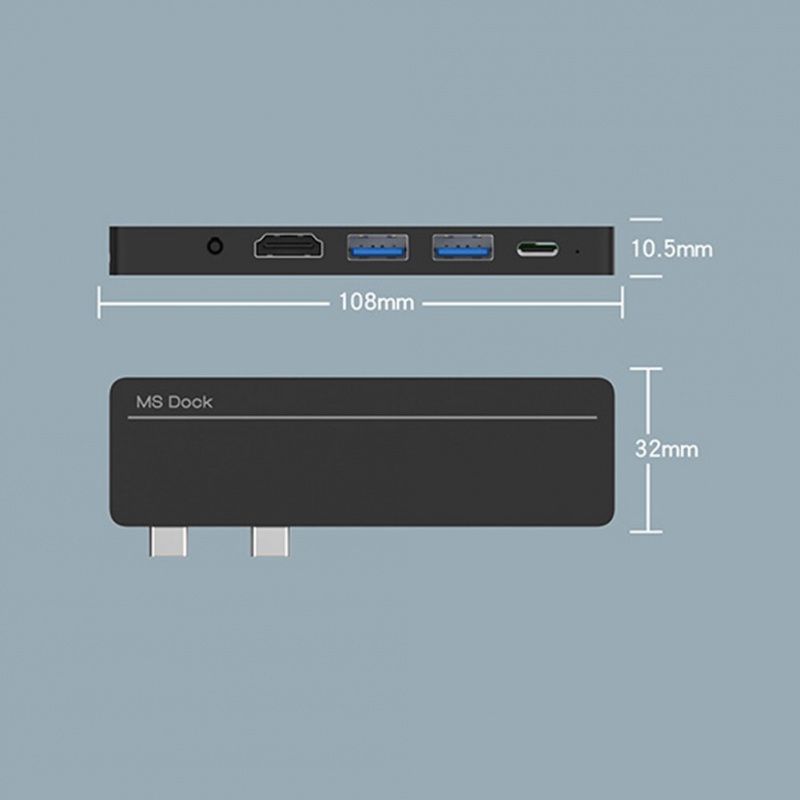 適用於 Surface Pro x 8 數字 TF 卡讀卡器的 Type-C 適配器集線器底座 HDMI 兼容 PD 快速充電端口復制器分配器