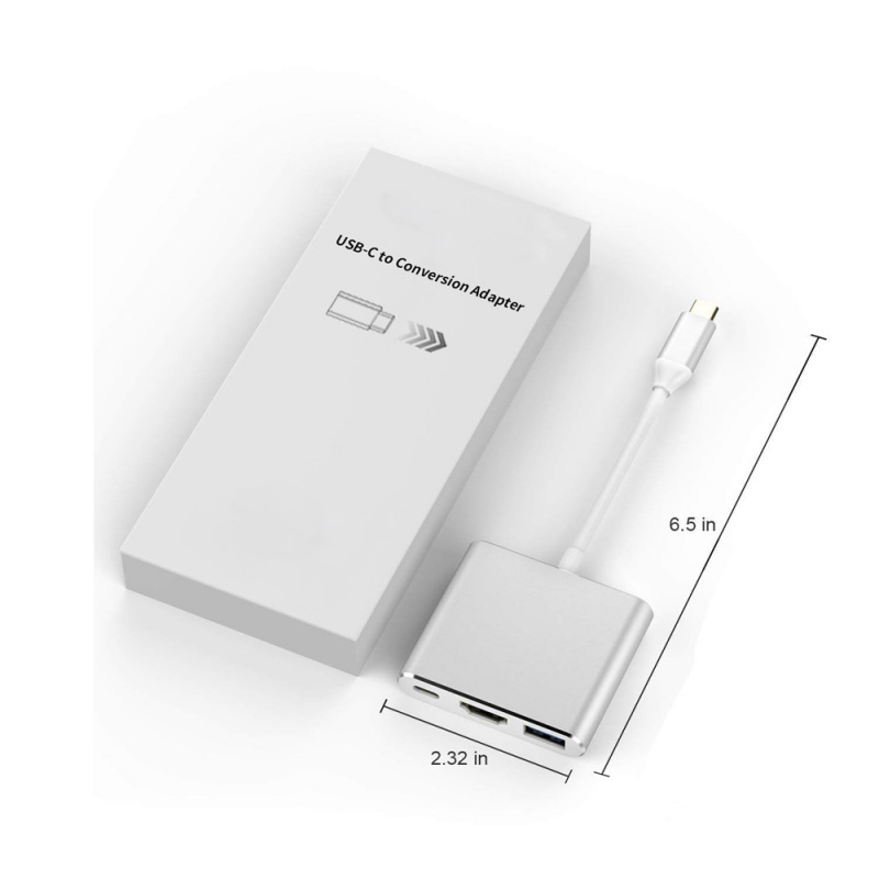 USB C 轉 HDMI 適配器 USB 3.1 Type-C 集線器轉 HDMI 4K+USB 3.0+USB-C 充電端口適用於 MacBook Pro iPad Pro S8+ S9+ 投影儀