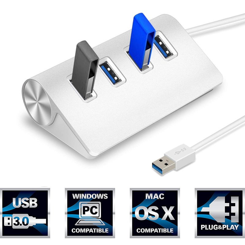 USB HUB 3.0 multi 4 7 端口帶電源適配器適用於小米 macbook pro air 電腦 PC 筆記本電腦配件適配器 USB 3 hab
