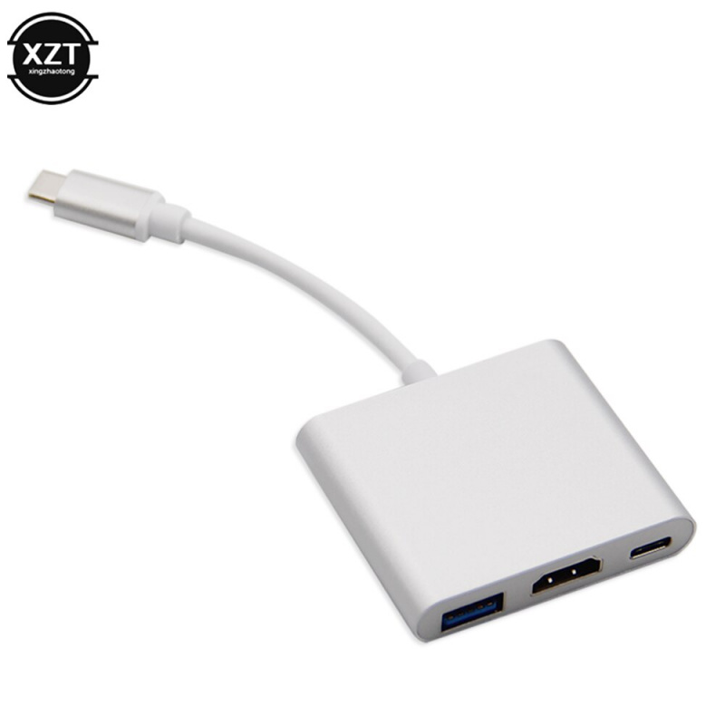 C 型轉 HDMI 兼容 USB 3.0 充電適配器轉換器 USB-C 3.1 集線器適配器適用於 Mac Air Pro 華為 Mate10 三星 S8 Plus