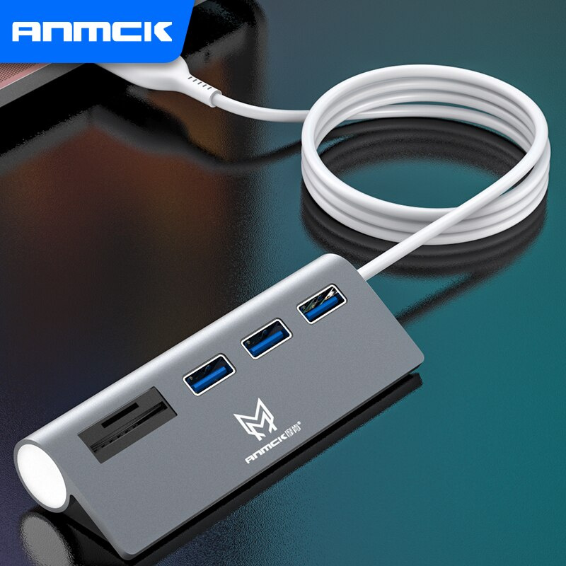 Anmck USB C 集線器，帶 SD TF 讀卡器分離器，用於計算機配件 USB 適配器 5 端口 USB 2.0 集線器，用於筆記本電腦 Mac Pro PC