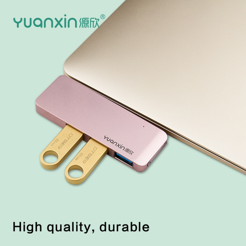Yuanxin Type C Hub 3.0 USB 適配器分配器 3 端口轉換器擴展塢筆記本電腦配件適用於 Macbook 華為 Matebook 小米